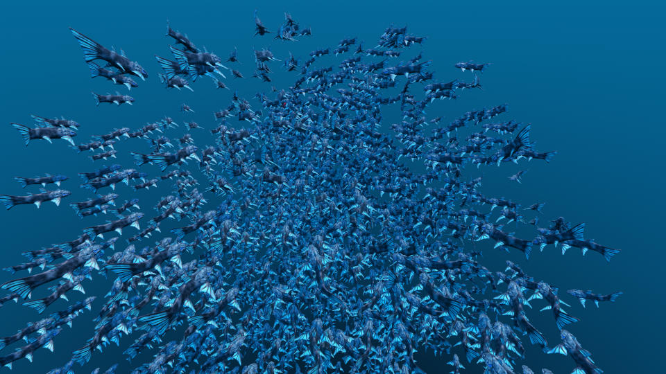 Simulation with 4048 fish